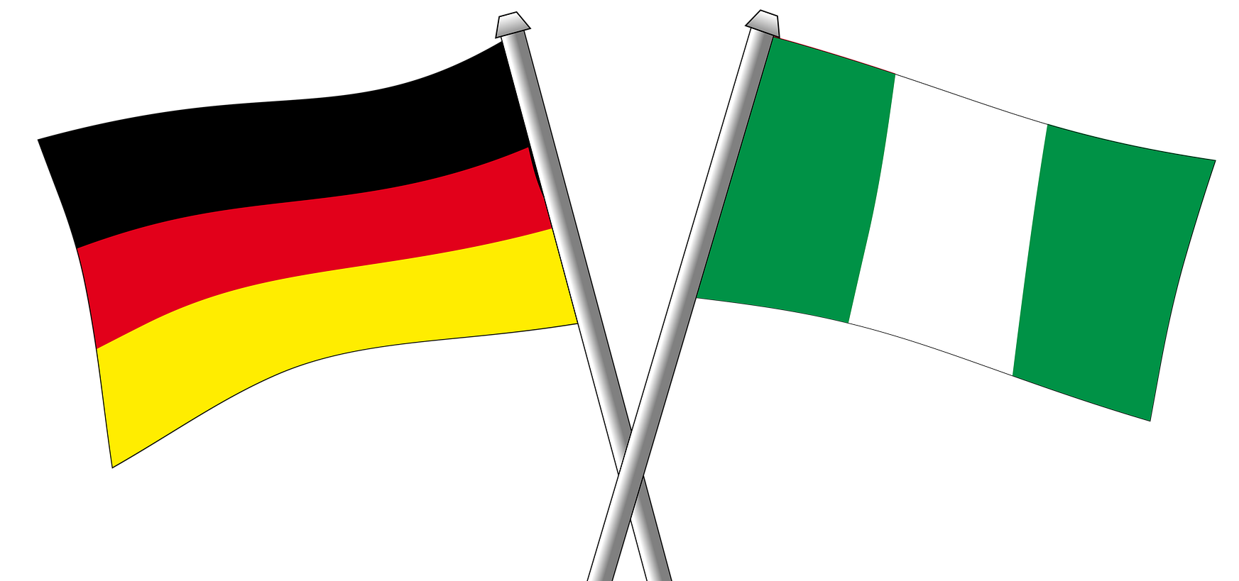 Flaggen - Nigeria und Deutschland