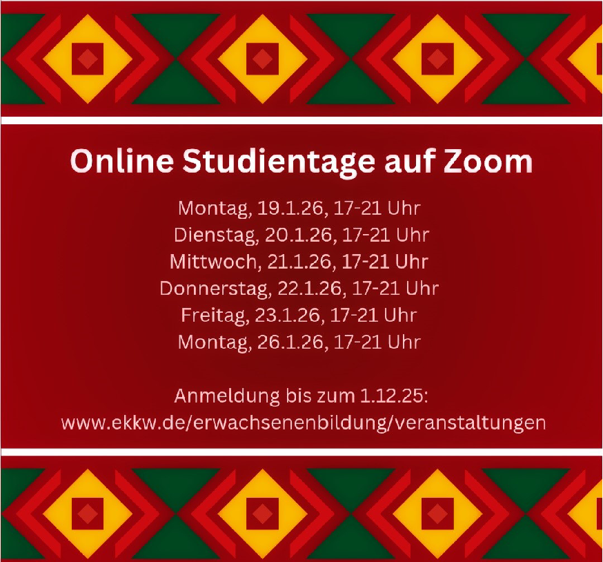 Auflistung Termine der Online Studientage auf Zoom