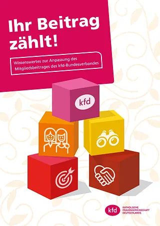 Broschüre über Mitgliedsbeitrag der kfd